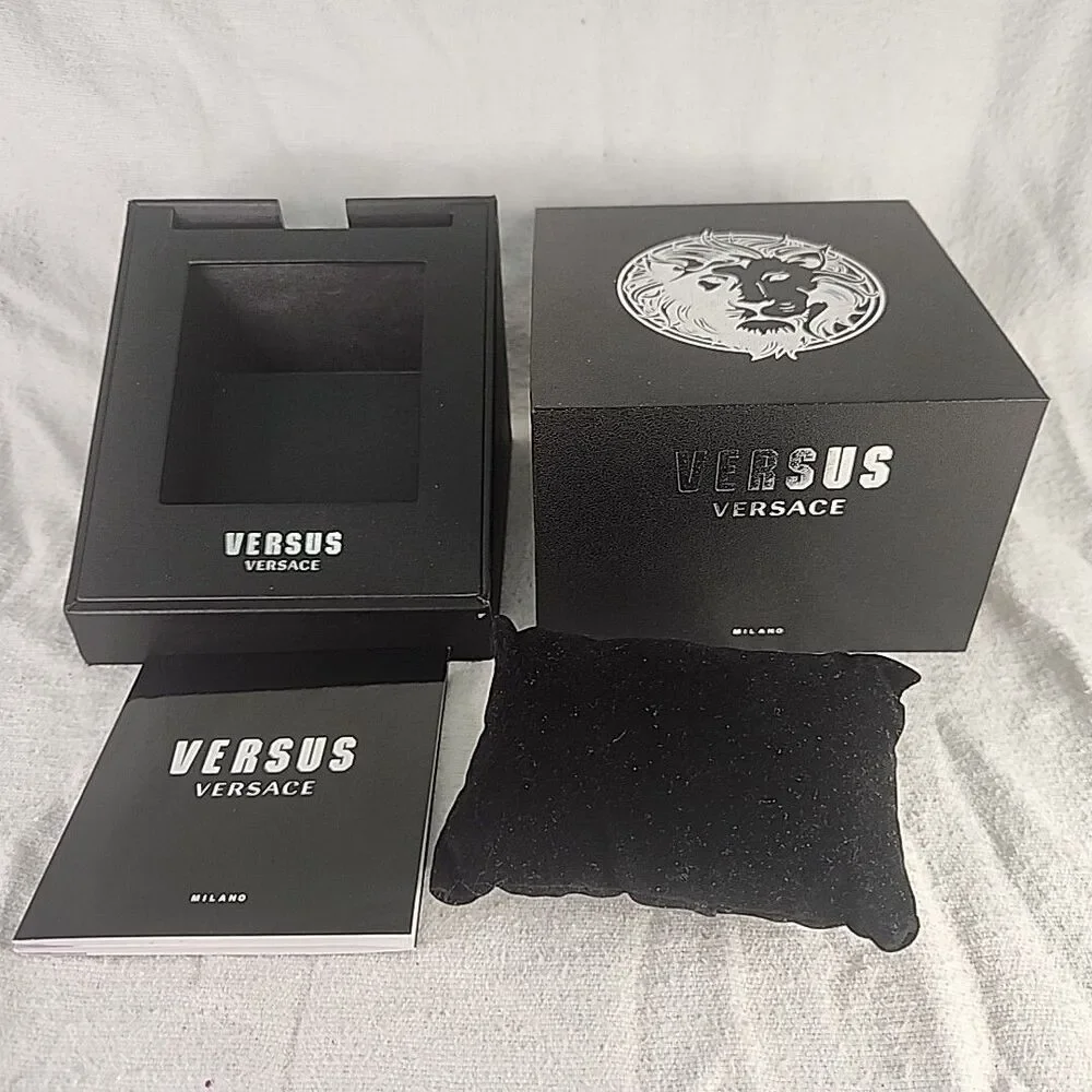 Watch Box Genuine Versus Versace Milano Black/Silver Watch Box, Book, Pillow